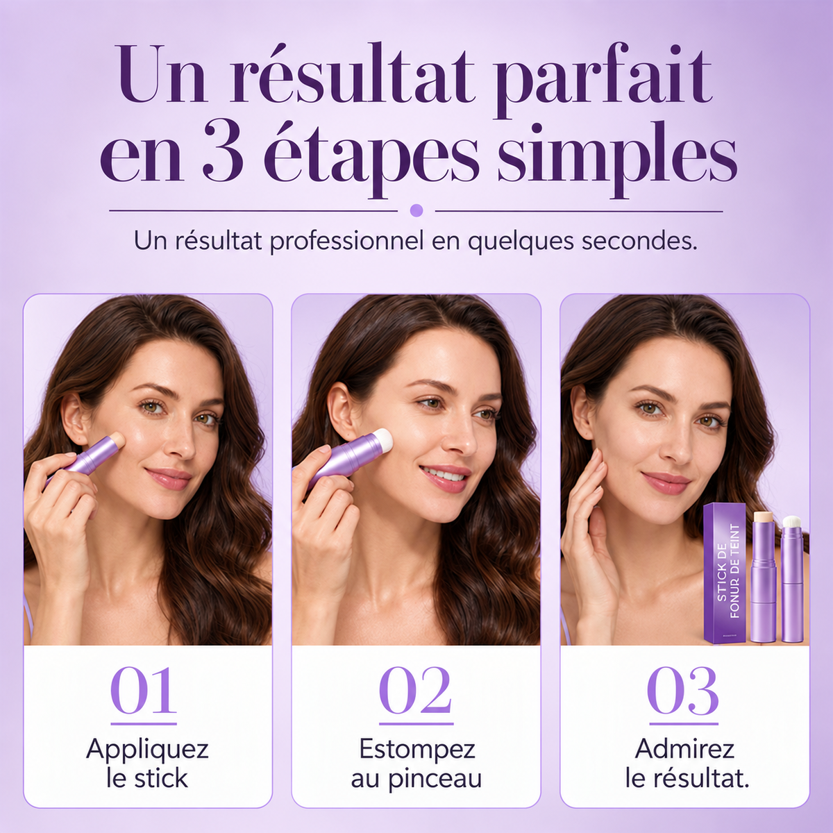 ✨ -50 % 🎨 Stick de fond de teint 2 en 1 à teinte auto-adaptative — S’adapte à votre carnation, avec pinceau intégré 💄