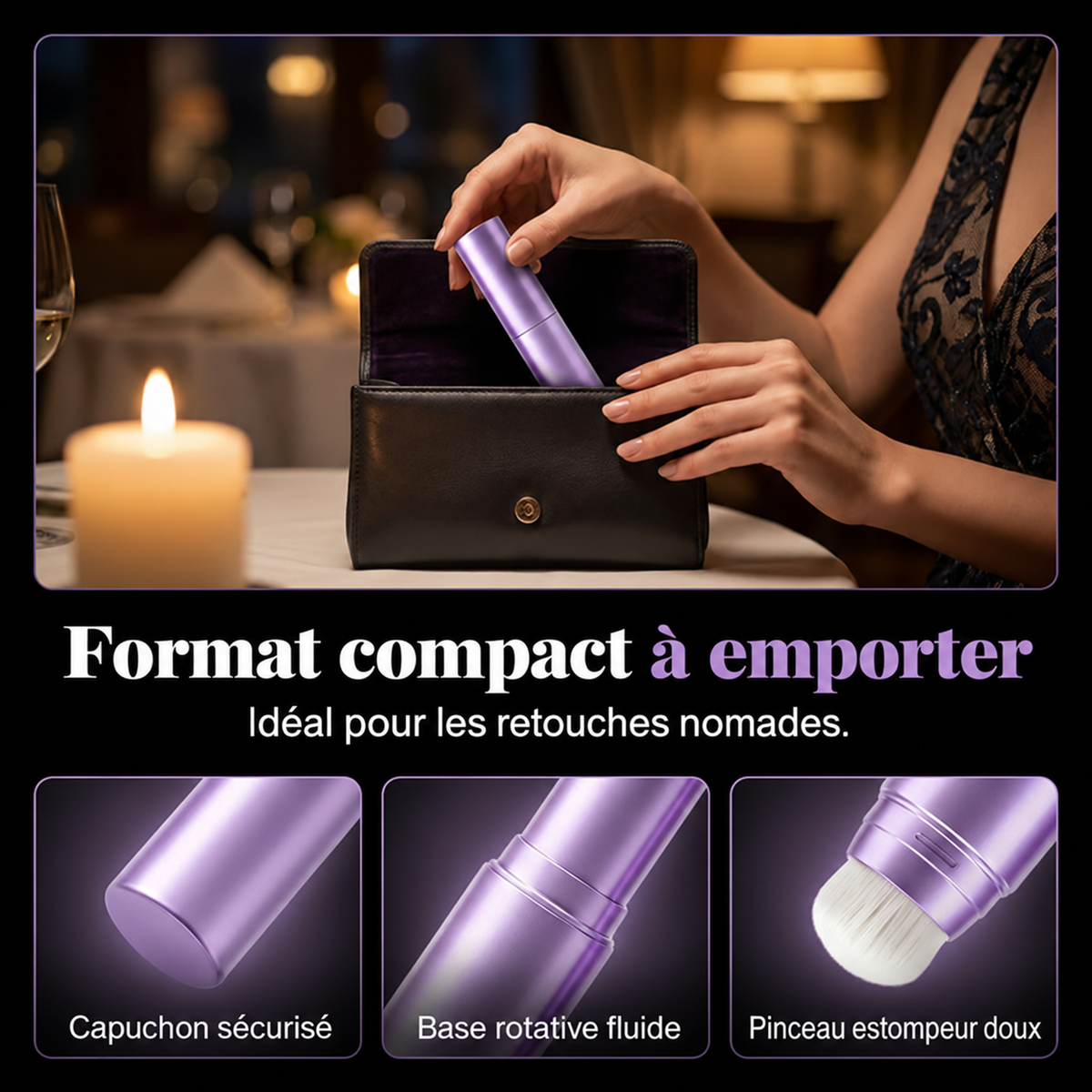 ✨ -50 % 🎨 Stick de fond de teint 2 en 1 à teinte auto-adaptative — S’adapte à votre carnation, avec pinceau intégré 💄