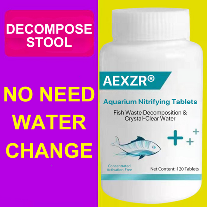 Comprimés nitrifiants AEXZR® pour aquarium – Décomposition des déchets des poissons et eau cristalline