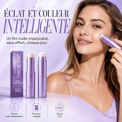 ✨ -50 % 🎨 Stick de fond de teint 2 en 1 à teinte auto-adaptative — S’adapte à votre carnation, avec pinceau intégré 💄