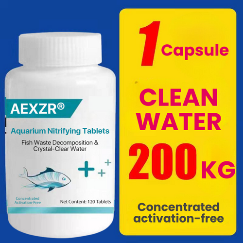 ⭐Comprimés nitrifiants AEXZR® pour aquarium – Décomposition des déchets des poissons et eau cristalline