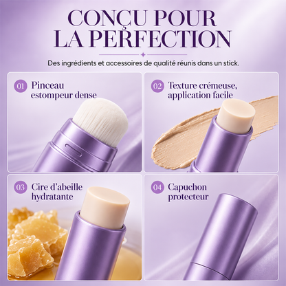 ✨ -50 % 🎨 Stick de fond de teint 2 en 1 à teinte auto-adaptative — S’adapte à votre carnation, avec pinceau intégré 💄