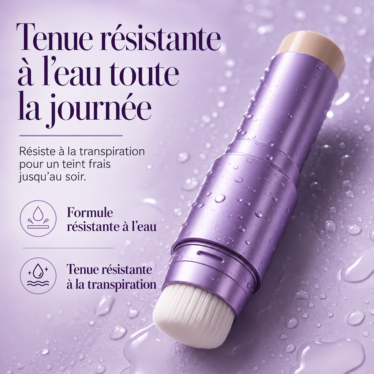 ✨ -50 % 🎨 Stick de fond de teint 2 en 1 à teinte auto-adaptative — S’adapte à votre carnation, avec pinceau intégré 💄