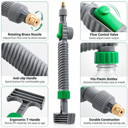 Lot de 2 buses de pulvérisation réutilisables pour bouteille – Accessoire d'arrosage et de nettoyage des plantes
