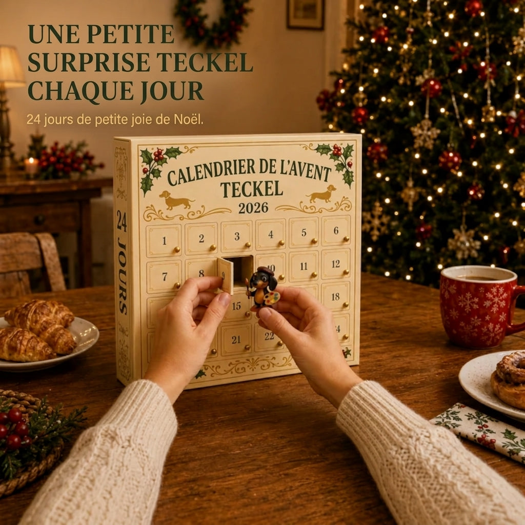 【Dernière heure -50 %】🎁 Boîte mystère du calendrier de l'Avent Teckel 2026 💕🐶
