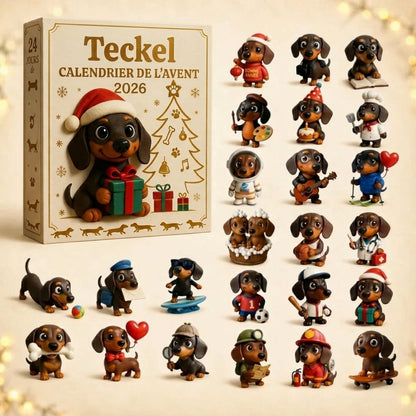 【Dernière heure -50 %】🎁 Boîte mystère du calendrier de l'Avent Teckel 2026 💕🐶