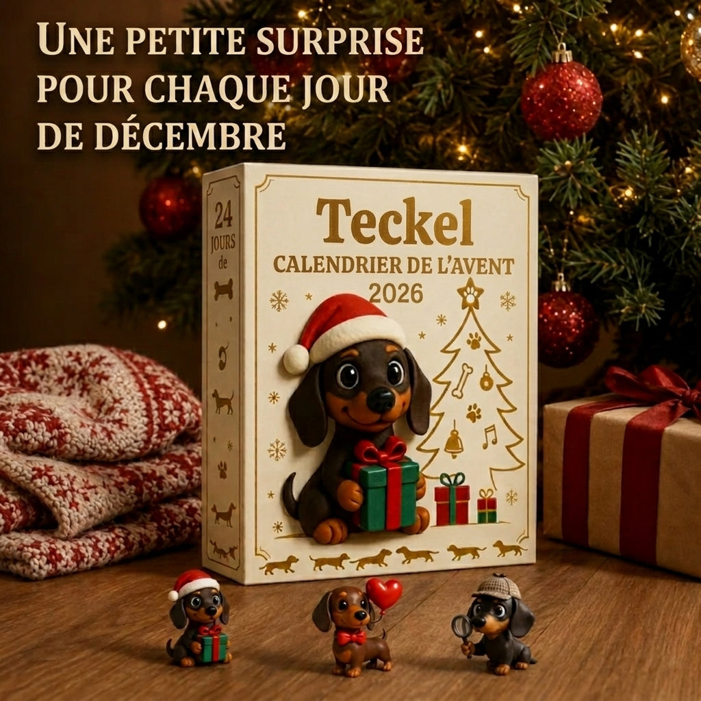 【Dernière heure -50 %】🎁 Boîte mystère du calendrier de l'Avent Teckel 2026 💕🐶