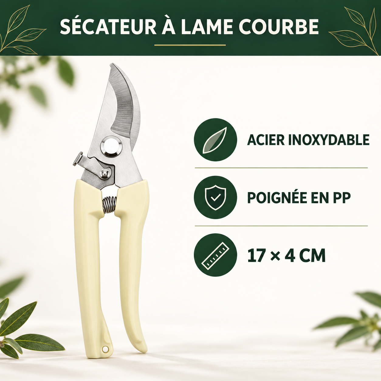 Sécateurs à lames courbes