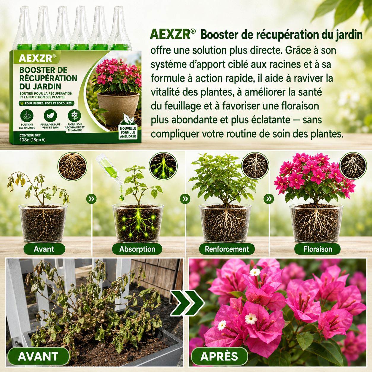 ⭐ AEXZR® Booster de récupération du jardin
