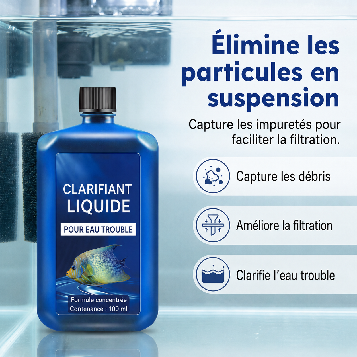 AEXZR® Clarificateur d’eau pour aquarium à action rapide – Pour une eau claire et limpide