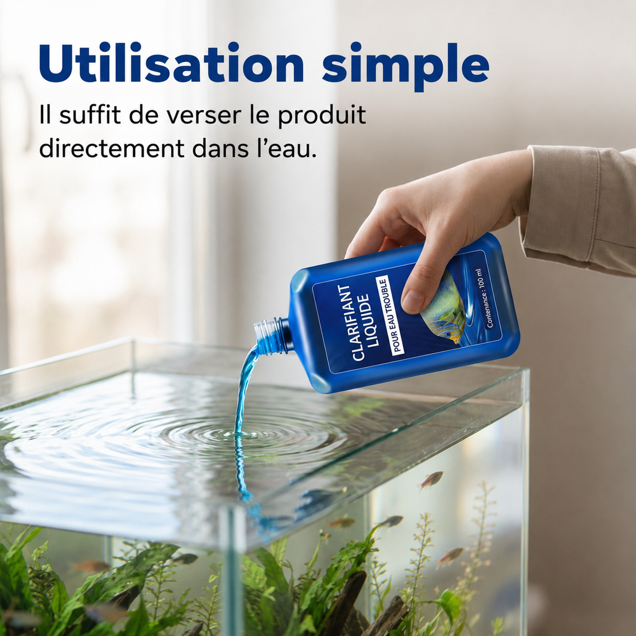 AEXZR® Clarificateur d’eau pour aquarium à action rapide – Pour une eau claire et limpide