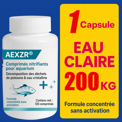 Comprimés nitrifiants AEXZR® pour aquarium – Décomposition des déchets des poissons et eau cristalline