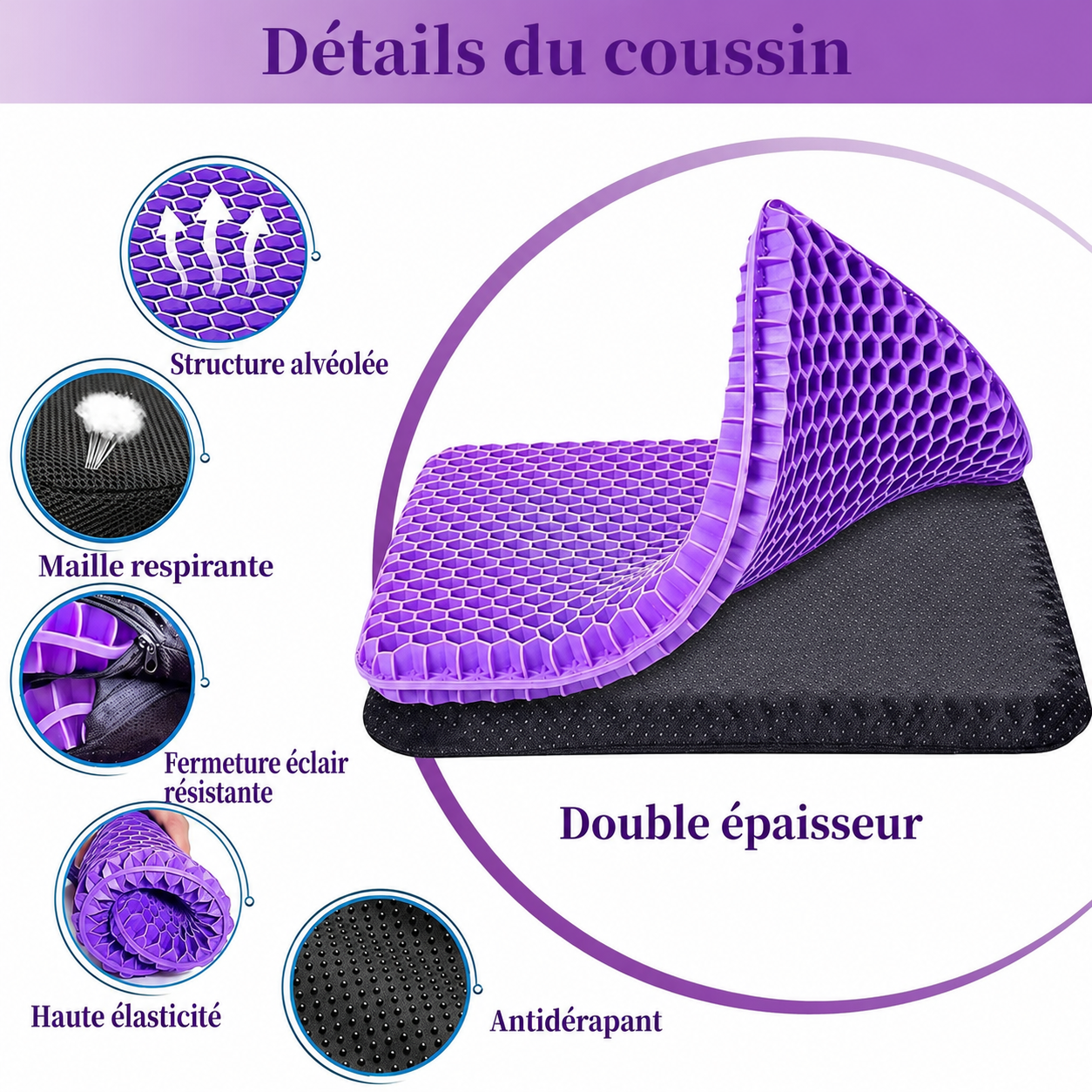 ✨ RZXEA™ Coussin d’assise ergonomique en silicone – Un confort que vous ressentez vraiment