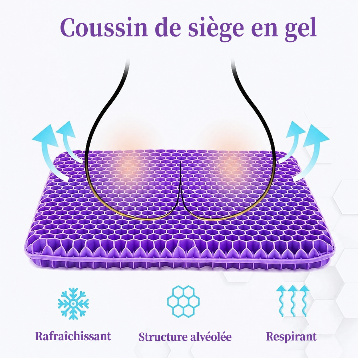 ✨ RZXEA™ Coussin d’assise ergonomique en silicone – Un confort que vous ressentez vraiment