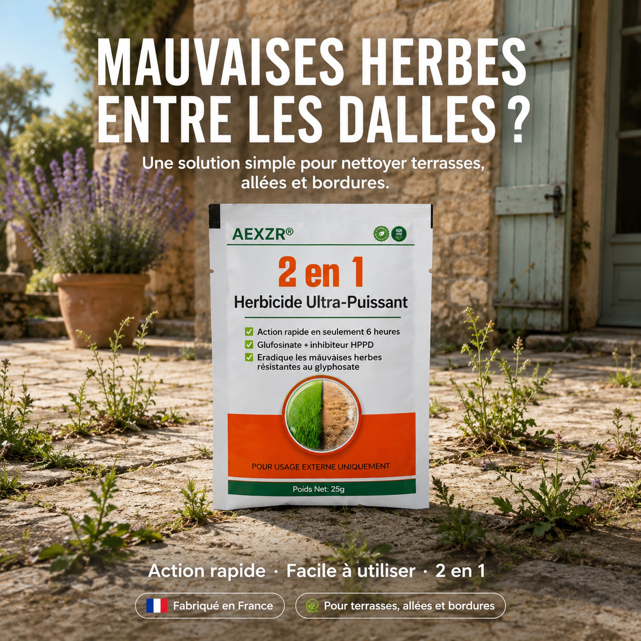 🌿 Éliminez les Mauvaises Herbes en 6 Heures, Pas en Quelques Jours | AEXZR® 2 in 1 Herbicide Ultra-Puissant