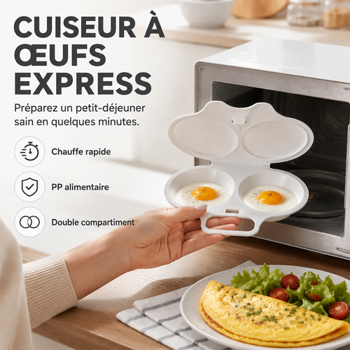 🔥 Offre 2026 🔥 50 000+ vendus ! -50% + 2 achetés = 1 offert | Pocheuse à œufs micro-ondes RZXEA™