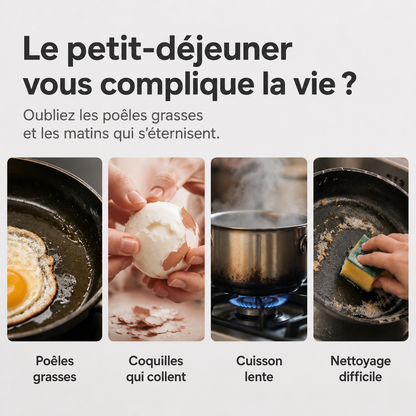 🔥 Offre 2026 🔥 50 000+ vendus ! -50% + 2 achetés = 1 offert | Pocheuse à œufs micro-ondes RZXEA™