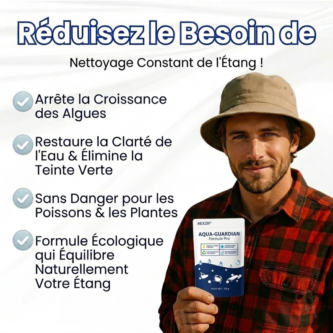 🧬 Élimine l'eau verte en 24 h | 100 % sans danger pour les poissons (formule biologique) AEXZR® Aqua-Guardian Pro