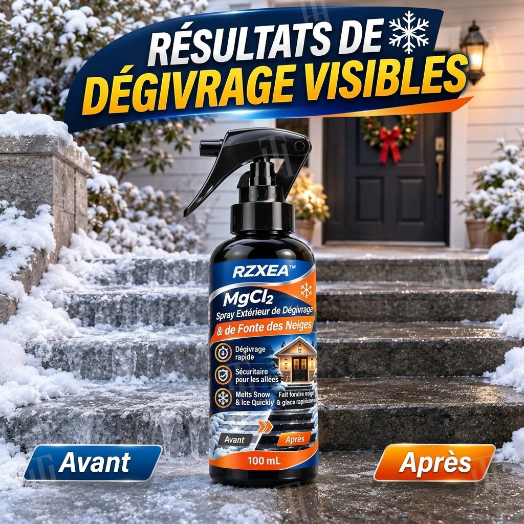 RZXEA™ MgCl₂ : spray de dégivrage et de fonte de neige pour l'extérieur