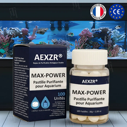 🌊 Eau Cristalline & Poissons Sains en 72h |  AEXZR® Max-Power Pastille Purifiante pour Aquarium