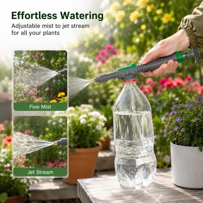 Lot de 2 buses de pulvérisation réutilisables pour bouteille – Accessoire d'arrosage et de nettoyage des plantes