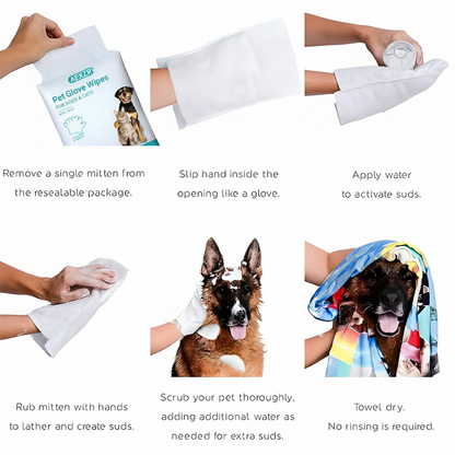 🔥 AEXZR®  Gants de toilettage sans rinçage pour chiens
