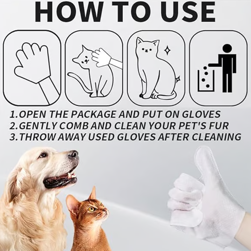 🔥 AEXZR®  Gants de toilettage sans rinçage pour chiens
