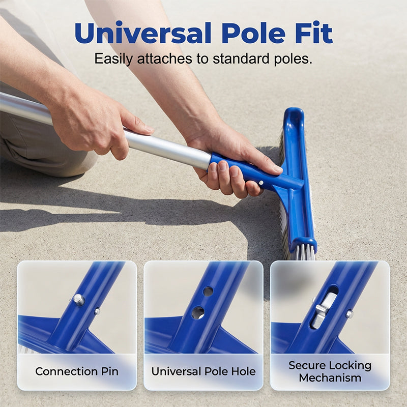 Tête de brosse large pour piscine avec extrémités incurvées