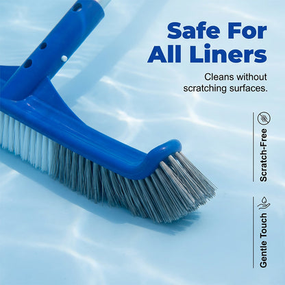 Tête de brosse large pour piscine avec extrémités incurvées