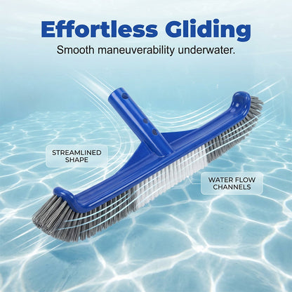 Tête de brosse large pour piscine avec extrémités incurvées